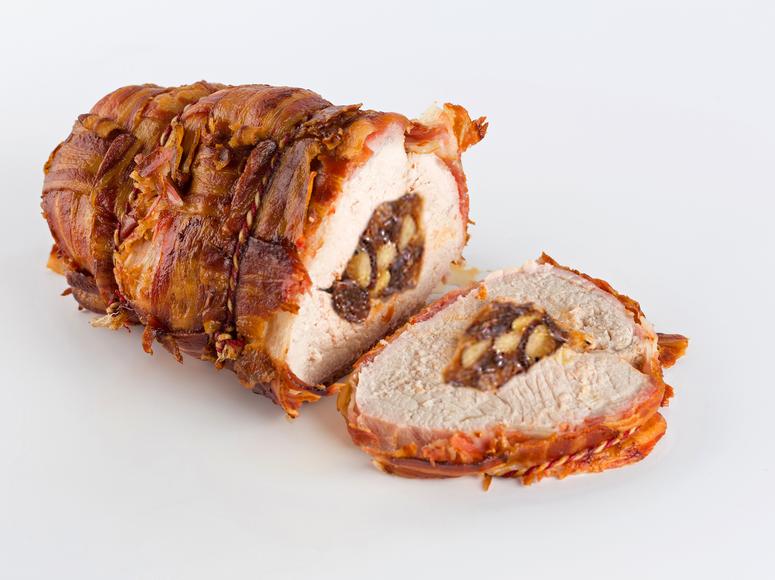 Stuffed Creamy Onion roulade with bacon